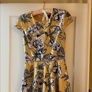 Jodi Kristopher Yellow Dress with Black and White Details